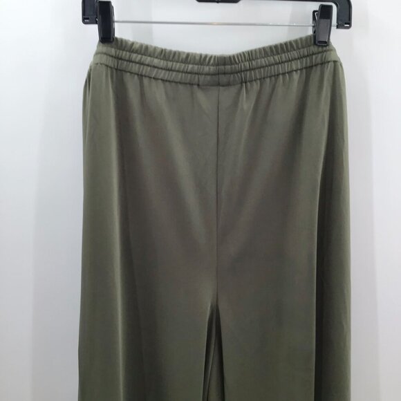 Lane Bryant Wide Leg Pants Sz 26/28W Stretchy Silky Green Elastic Waist Pull On - Picture 5 of 9